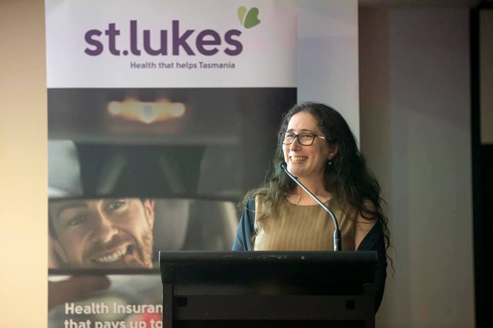 Dr Jessica Royd House presenting at the Foundation's Research Excellence Dinner